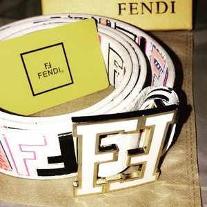 Fendi Belt Colored Logo